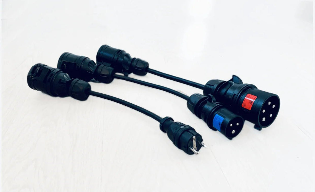 Laddkabel Mode 2 Typ 2 11 kW – Portabel 3-fas 16A med adaptrar - Carlevel AB - Fordon och delar > Fordonstillbehör
