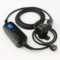 Laddkabel Typ 2 Schuko 230 V 6–16 A – Portabel EV - laddare med LCD - display - Carlevel - Laddkablar för hushållsuttag (Mode 2)