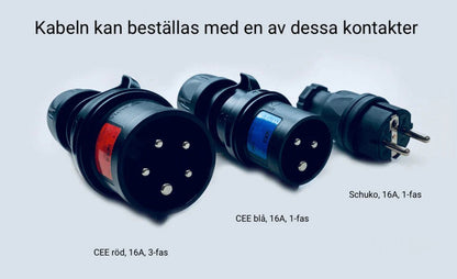 Laddkabel Typ 2 Schuko 230V 6 – 16A med LCD portabel - Carlevel AB - Fordon och delar > Fordonstillbehör