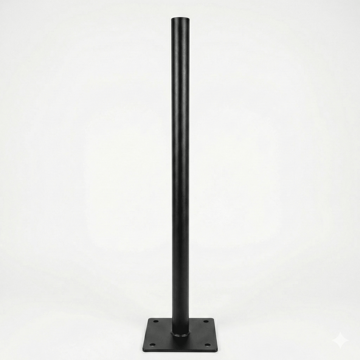 Laddstolpe 60 mm med fästplatta 160 cc – 1100 mm – Svart RAL 9005 | S - Line - Carlevel - Laddstolpar till laddbox