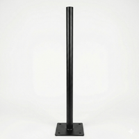 Laddstolpe 60 mm med fästplatta 160 cc – 1100 mm – Svart RAL 9005 | S - Line - Carlevel - Laddstolpar till laddbox