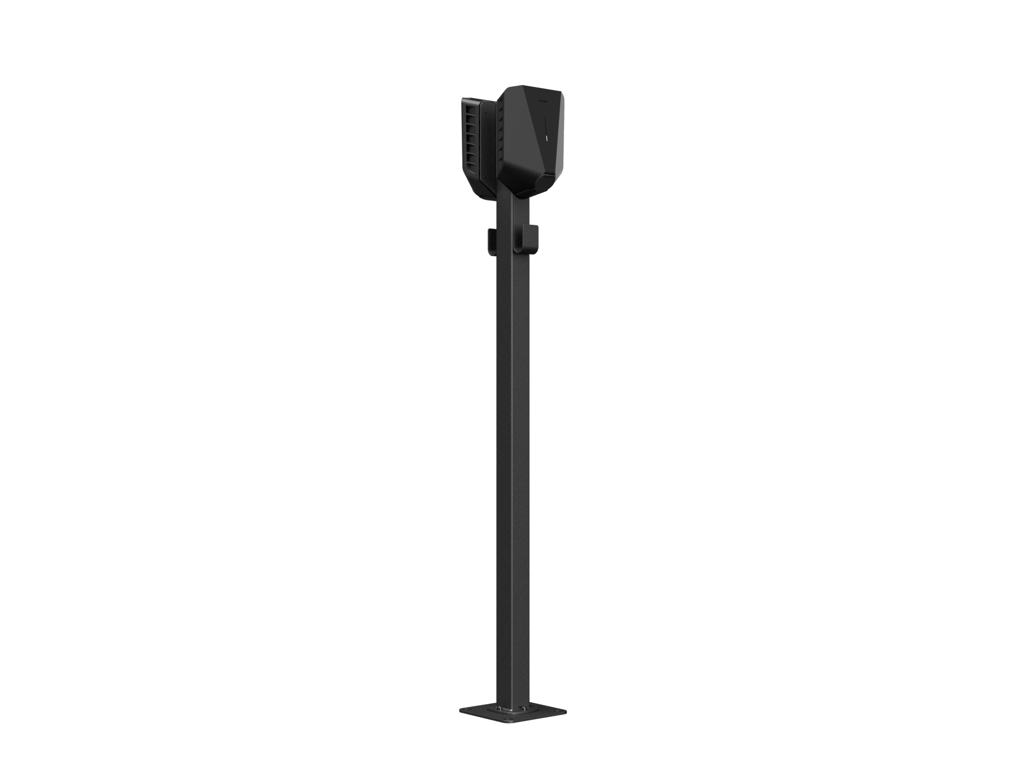 Laddstolpe S-Line Base till Easee – 2-väg – Svart – Kabelhängare – 25 mm² – närbild detaljer | S-Line
