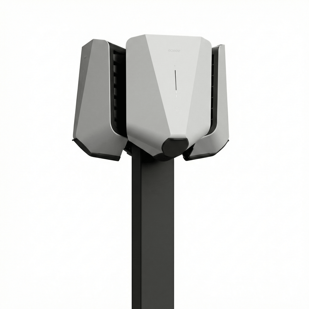 Laddstolpe Easee Base 4 - väg – Svart – Power Rail – Kabelhängare – 1500 mm - Carlevel - Laddstolpar till laddbox