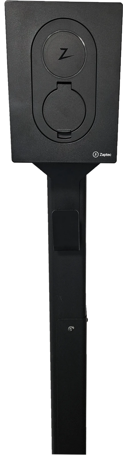 Laddstolpe Zaptec Go 1-väg S-Line Base – svart – 25 mm² – närbild detaljer | S-Line