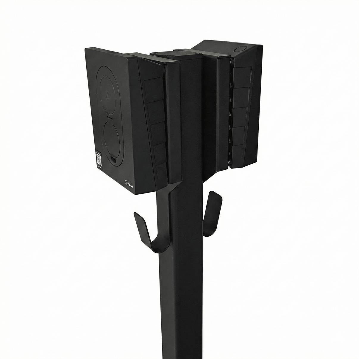 Laddstolpe S-Line Base till Zaptec Go – 2-väg – Svart – Kabelhängare – 25 mm² – produktbild framifrån | S-Line