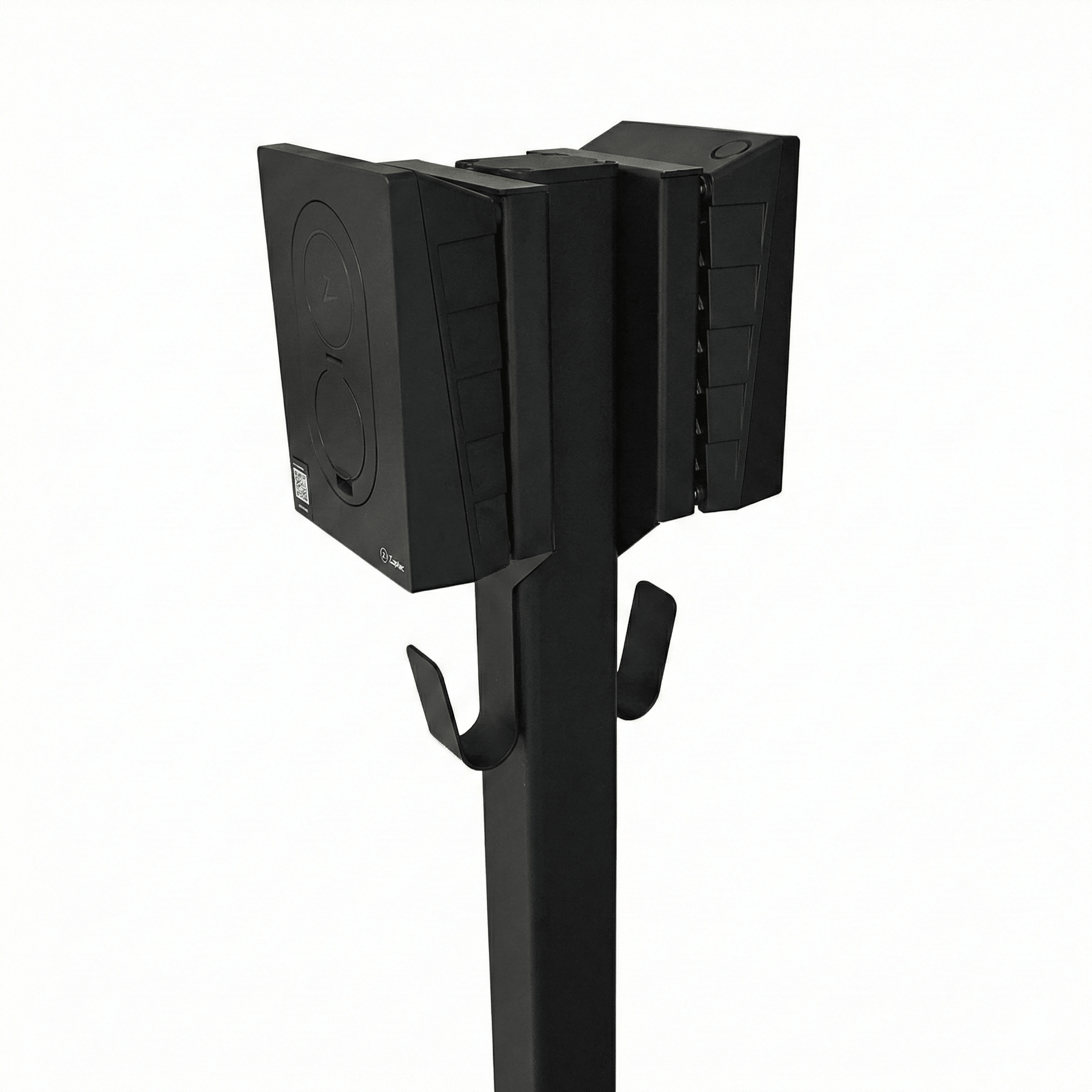 Laddstolpe S-Line Base till Zaptec Go – 2-väg – Svart – Kabelhängare – 25 mm² – produktbild framifrån | S-Line