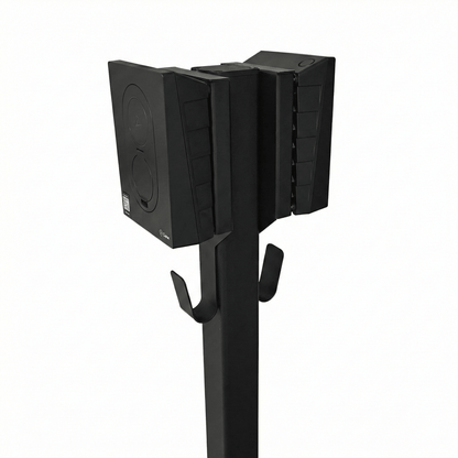 Laddstolpe S-Line Base till Zaptec Go – 2-väg – Svart – Kabelhängare – 25 mm² – produktbild framifrån | S-Line