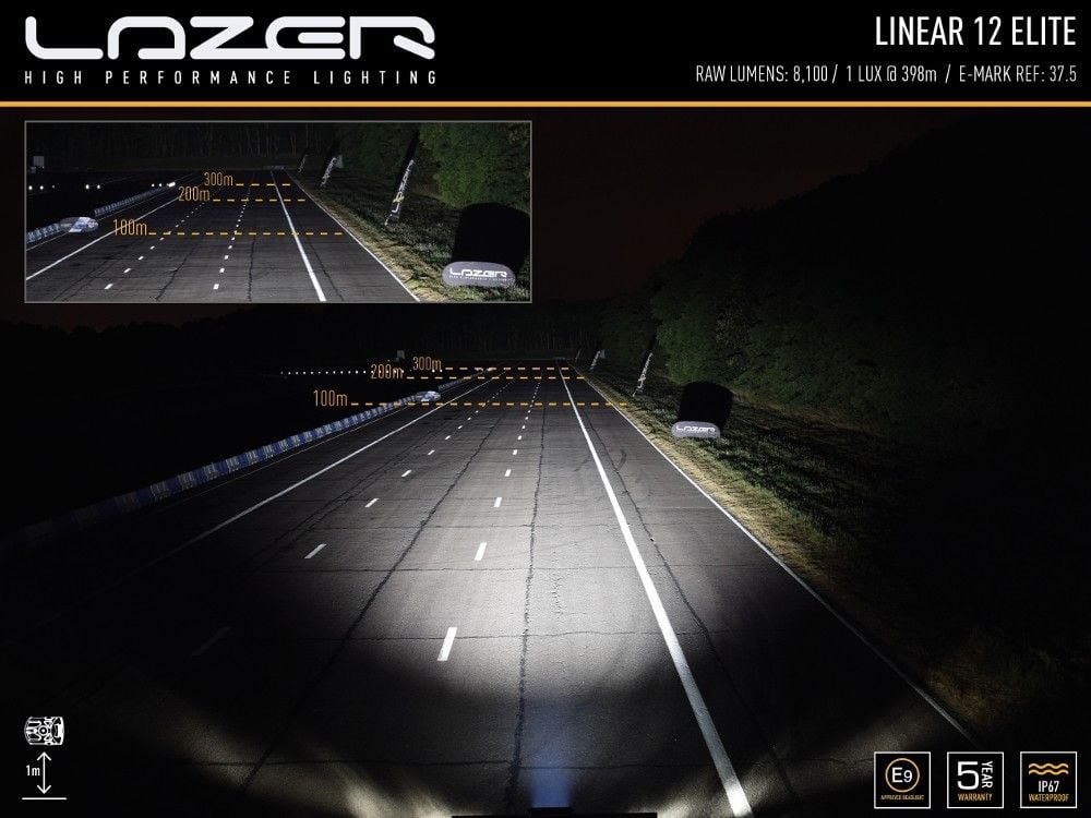 Lazer Linear – 12 Elite led – ramp – Positionsljus – 382mm - Carlevel AB - Fordon och delar > Fordonsdelar > Belysning