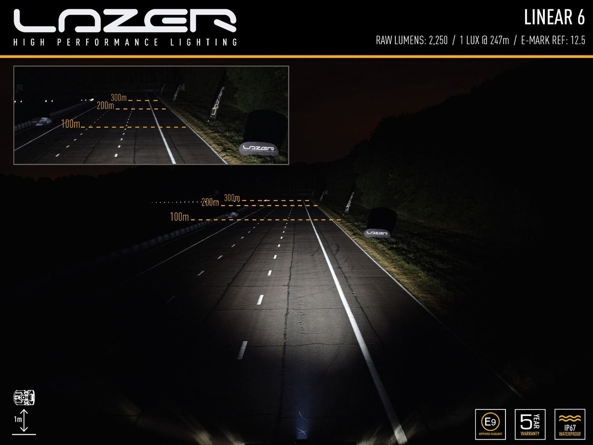Lazer Linear – 6 led – ramp – 232mm - Carlevel AB - Fordon och delar > Fordonsdelar > Belysning