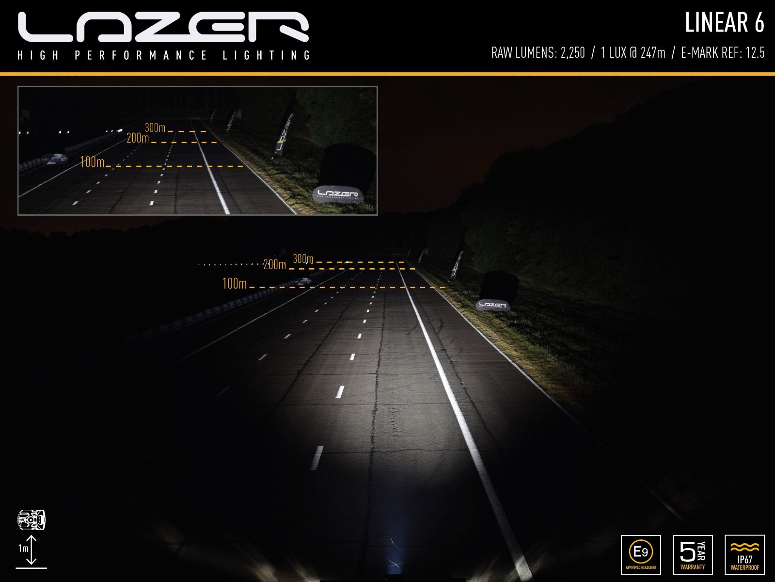 Lazer Linear – 6 led – ramp – 232mm - Carlevel AB - Fordon och delar > Fordonsdelar > Belysning
