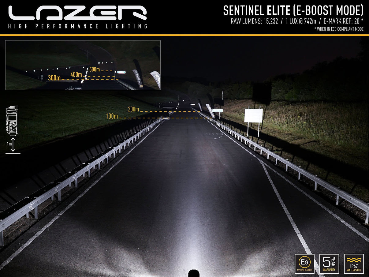 Lazer Sentinel Elite LED extraljus 9" Black Positionsljus - Carlevel AB - Fordon och delar > Fordonsdelar > Belysning > Extraljus
