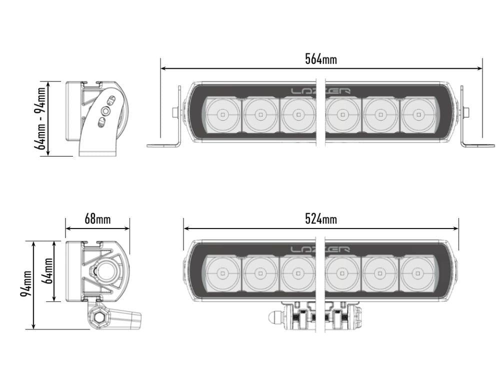Lazer ST12 Evolution extraljusramp 21" (524 mm) - Carlevel AB - Fordon och delar > Fordonsdelar > Belysning > Extraljus