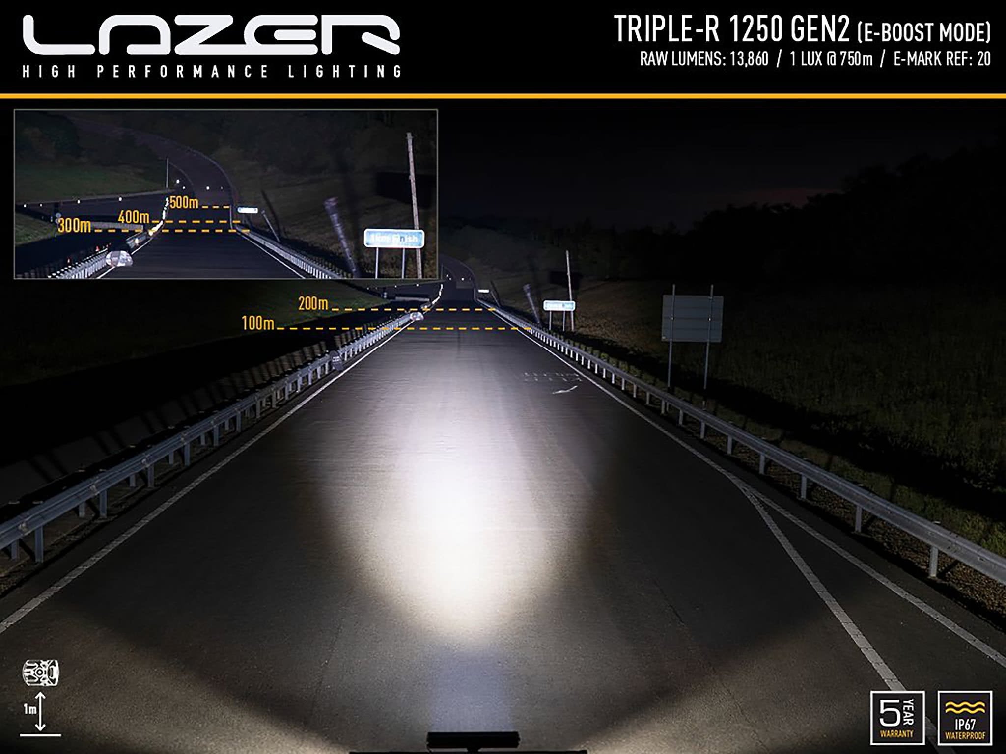 Lazer Triple – R 1250 Std e.ljusramp 23" (590 mm) pos.ljus - Carlevel AB - Fordon och delar > Fordonstillbehör