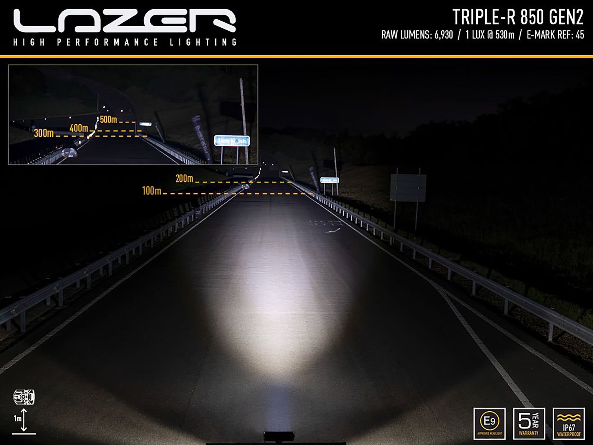 Lazer Triple – R 850 extraljusramp 12,7" (322 mm) pos.ljus - Carlevel AB - Fordon och delar > Fordonsdelar > Belysning > Extraljus