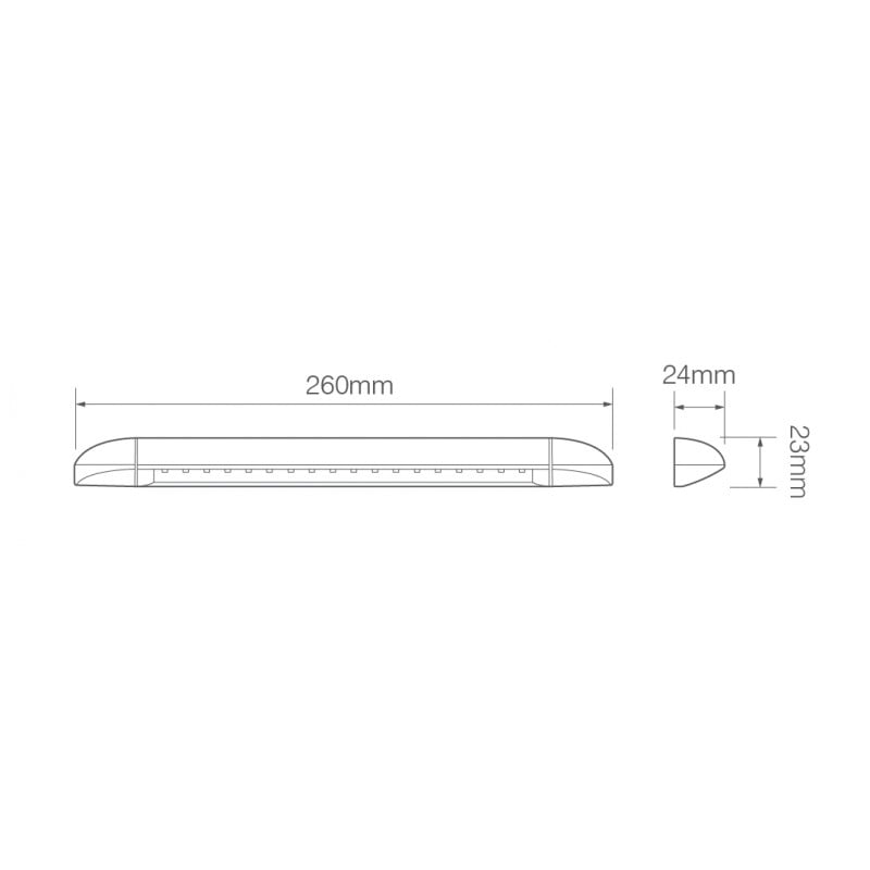 LEA Interiörlampa Awning 260mm – Silver - Carlevel AB - Fordon och delar > Fordonsdelar > Belysning