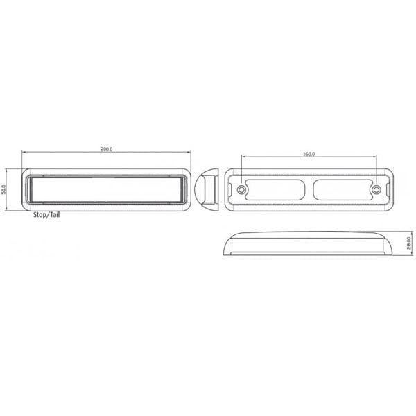 LED Blinkerslampa 200mm Amber – Chrome - Carlevel AB - Fordon och delar > Fordonsdelar > Belysning