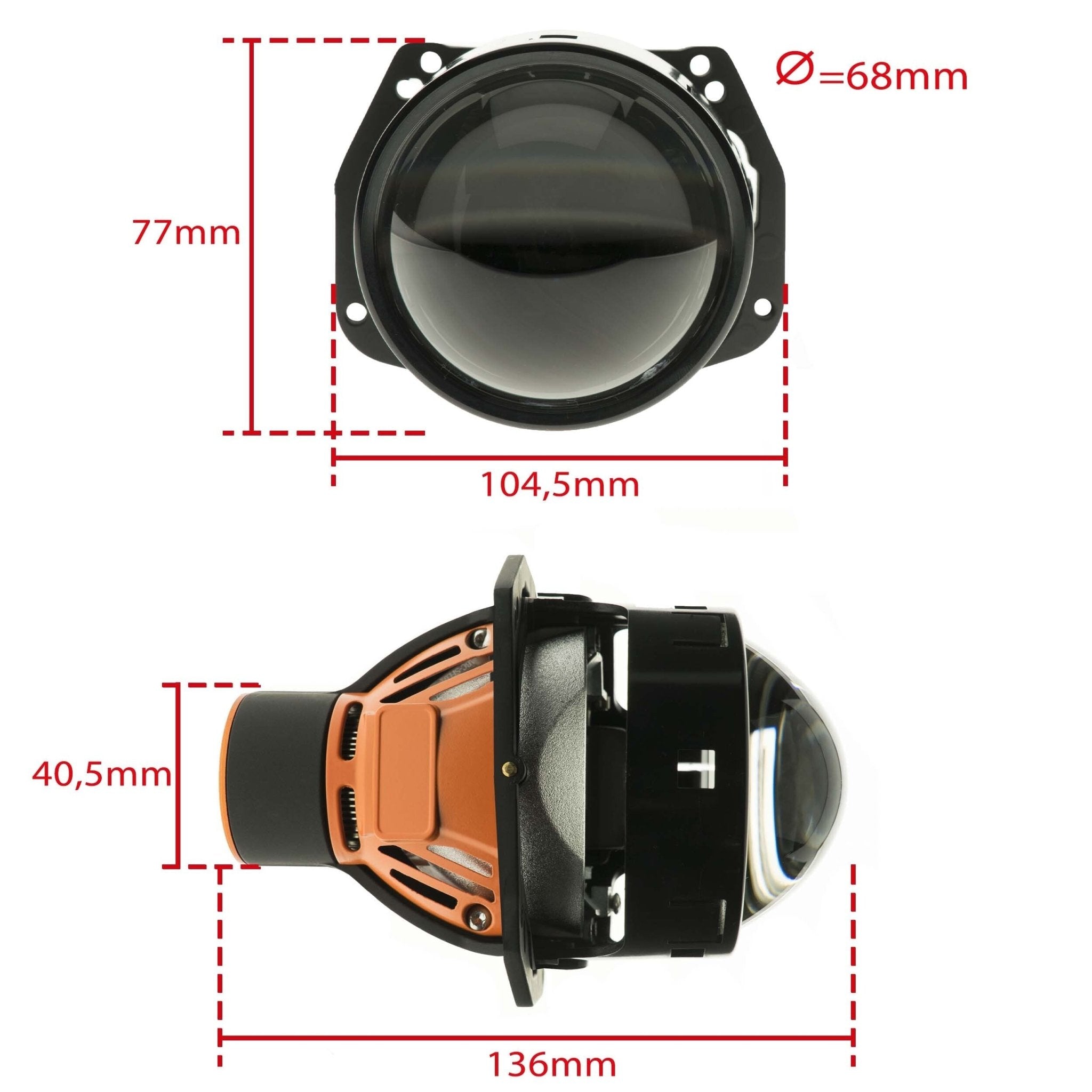 LED-projektorlins för strålkastare – 136 mm - Carlevel AB - Fordon och delar > Fordonsdelar > Belysning