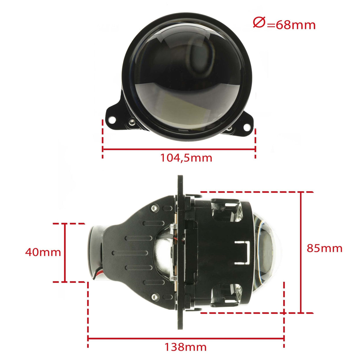 LED-projektorlins för strålkastare – 138 mm - Carlevel AB - Fordon och delar > Fordonsdelar > Belysning