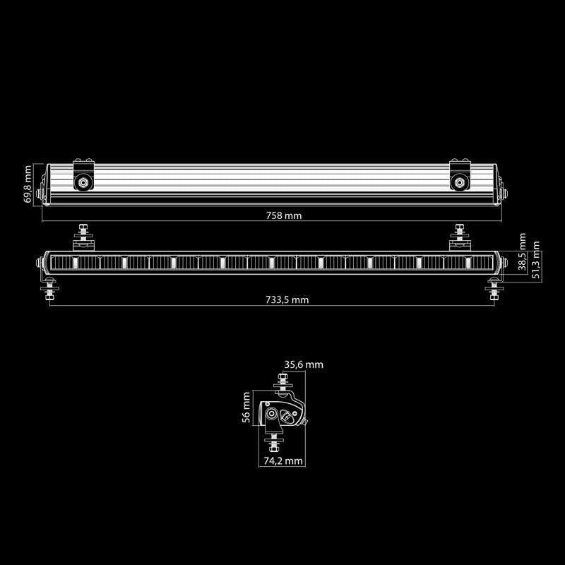 LED-ramp Dark Knight Nuuk 30″ 14200 lm vit-orange – 2.5 m kabel - Carlevel AB - Fordon och delar > Fordonsdelar > Belysning > Extraljus