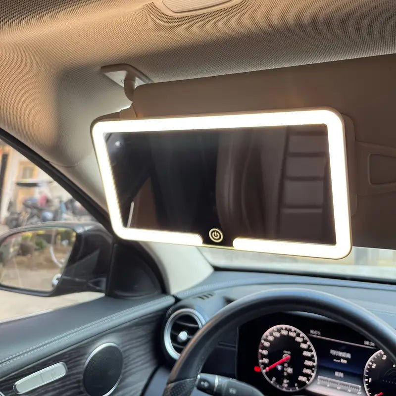 LED-sminkspegel bil – Uppladdningsbar med touchkontroll och justerbart ljus – produktvy från sidan | Carlevel
