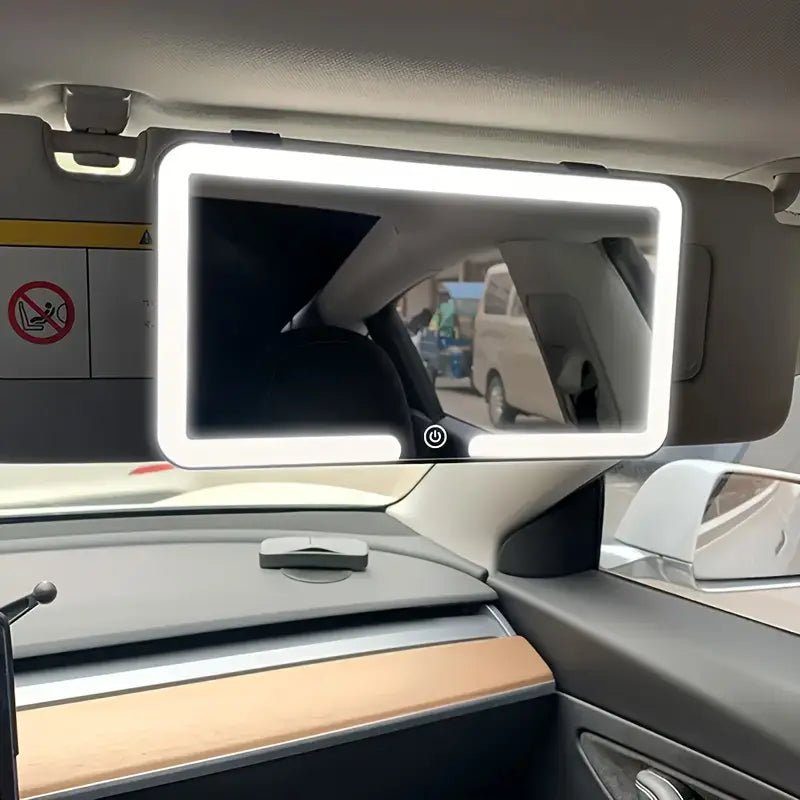 LED-sminkspegel bil – Uppladdningsbar med touchkontroll och justerbart ljus – produktbild framifrån | Carlevel
