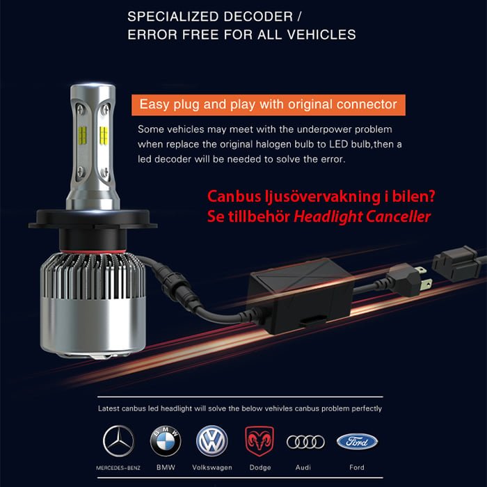 Ledis – On S2 Led Konvertering H7 - Carlevel AB - Fordon och delar > Fordonsdelar > Belysning > Halvljus