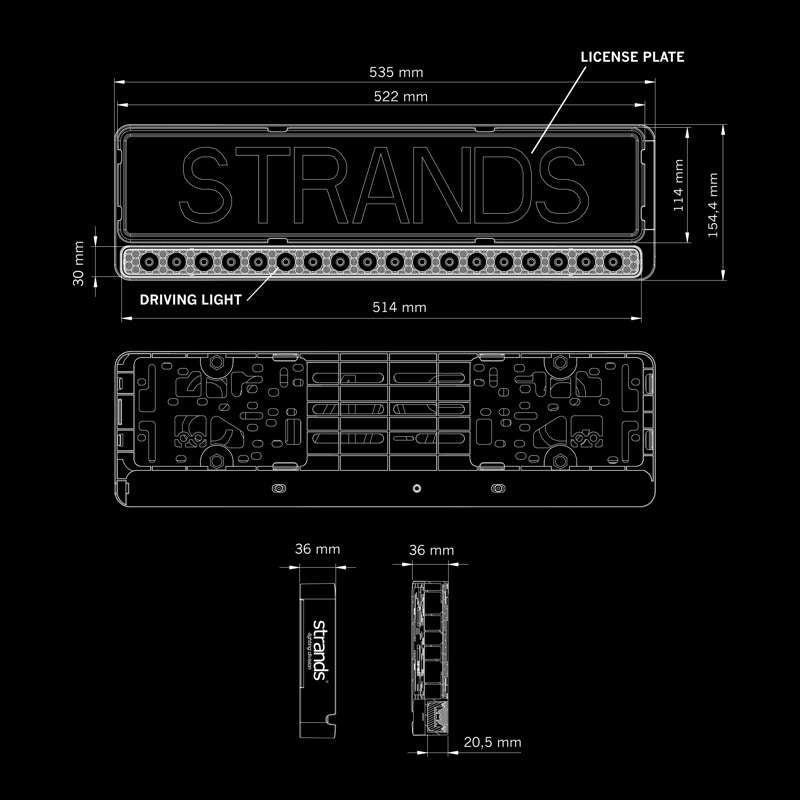 Ledramp Strands NUUK E-Line 7800 lm – Nummerskylthållare - Carlevel AB - Fordon och delar > Fordonsdelar > Belysning > Extraljus