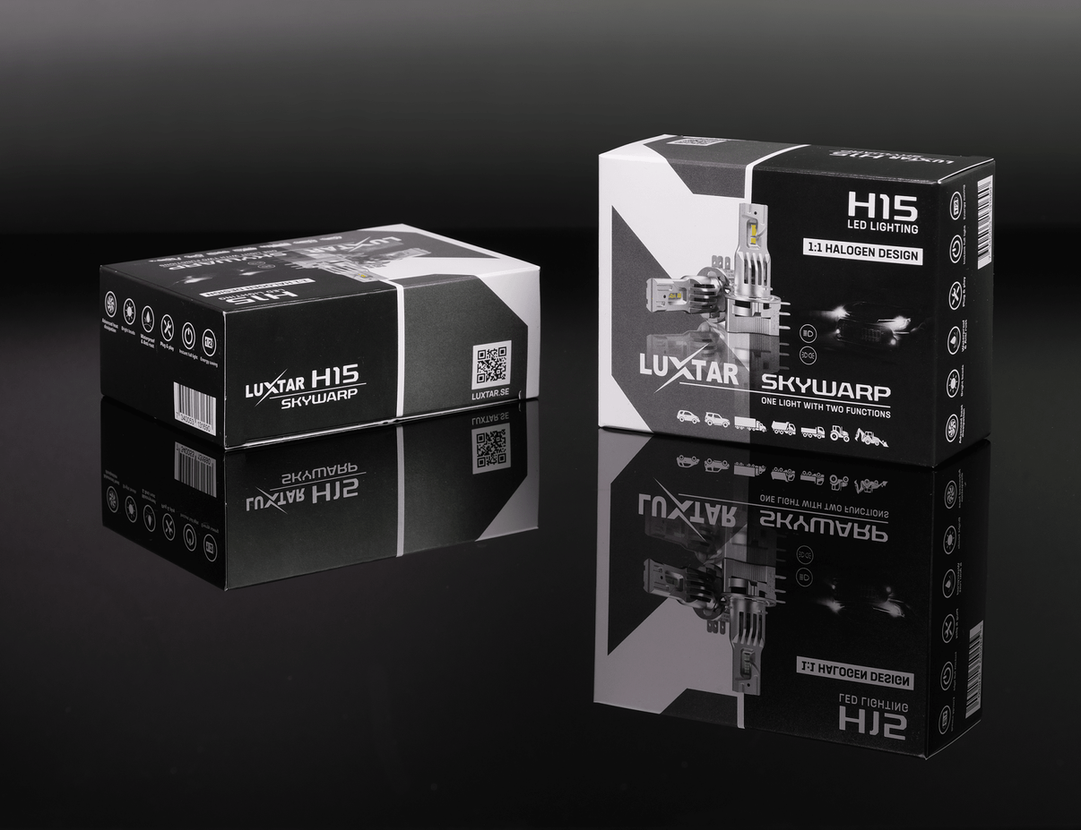 LED-lampa H15 Skywarp – 4500 lm (High Beam) / 2100 lm (DRL) – 45W (High Beam) / 20W (DRL) – LUXTAR – tillbehör och delar