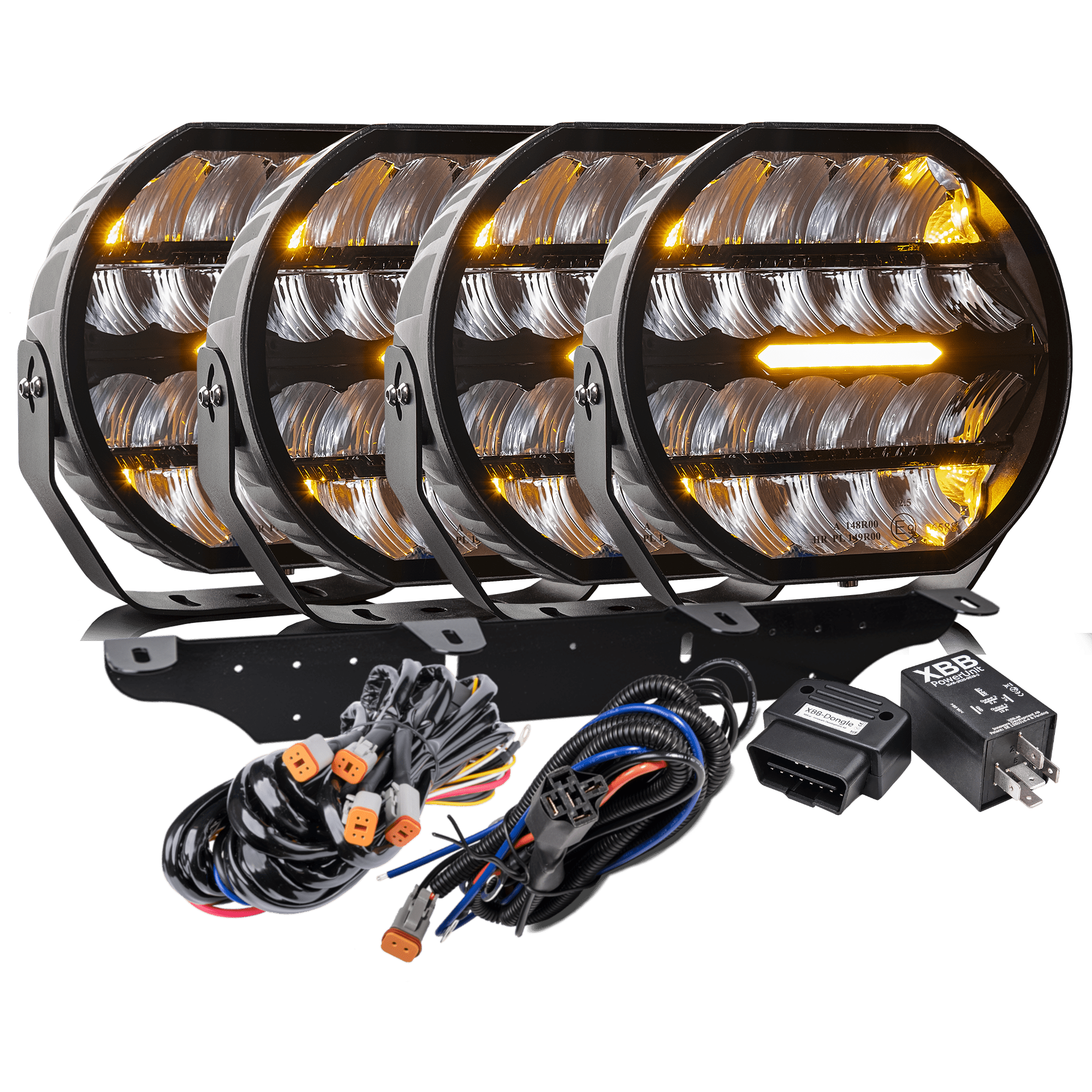 LED extraljus Stellar Black RAD4 >>CANBUS<< – 12 200 lm – 16 480 lm – LUXTAR – produktbild framifrån | LUXTAR