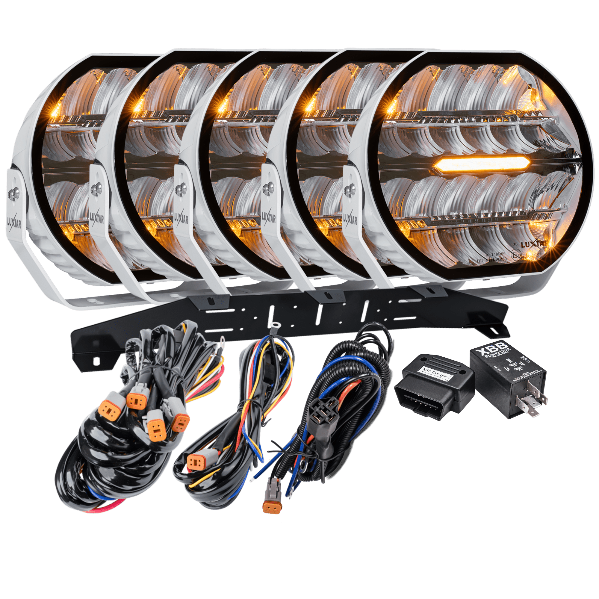 LED extraljus Stellar White RAD5 >>CANBUS<< – 12 200 lm – 16 480 lm – LUXTAR – produktbild framifrån | LUXTAR