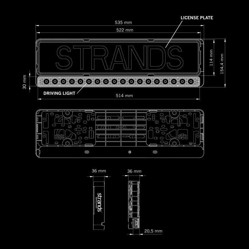 LED-ramp Strands NUUK E-Line 7800 lm – nummerskylthållare – tillbehör och delar | Strands Lighting Division