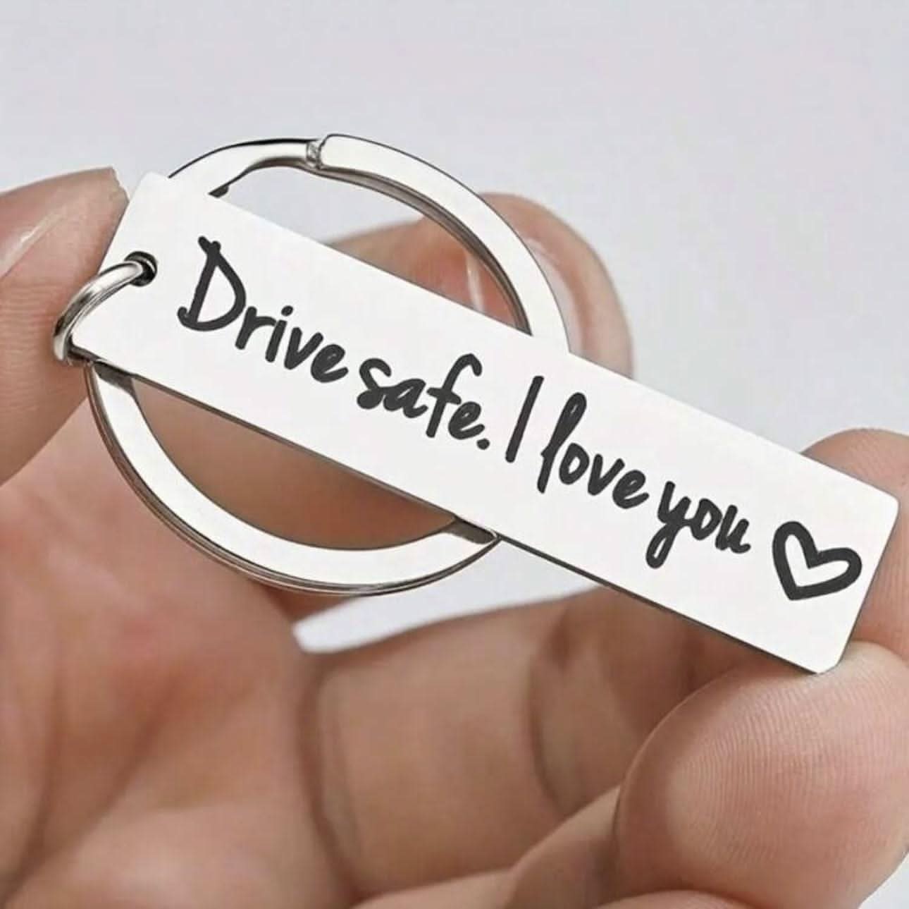 Nyckelring Drive Safe I Love You – Personlig Gåva - Carlevel AB - Fordon och delar > Fordonstillbehör