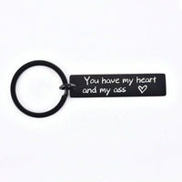 Nyckelring i Rostfritt Stål med Text – 'You Have My Heart and My Ass - Carlevel - 