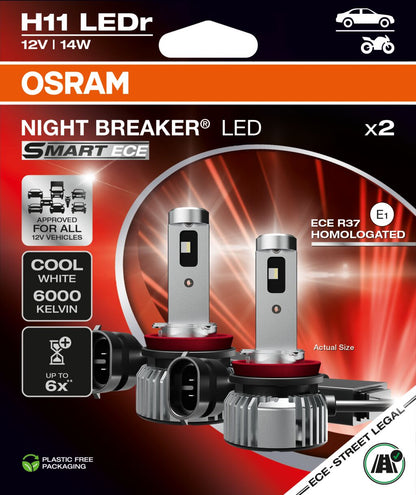 OSRAM NIGHT BREAKER LED SMART ECE – H11 - Carlevel AB - Fordon och delar > Fordonsdelar > Belysning > Halvljus