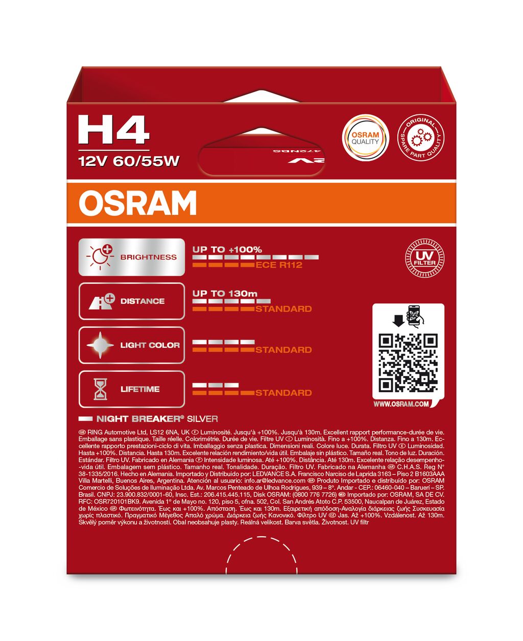 OSRAM NIGHT BREAKER SILVER H4 - Carlevel AB - Fordon och delar > Fordonstillbehör