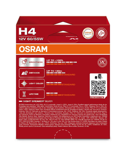 OSRAM NIGHT BREAKER SILVER H4 - Carlevel AB - Fordon och delar > Fordonstillbehör