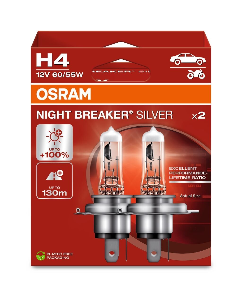 OSRAM NIGHT BREAKER SILVER H4 - Carlevel AB - Fordon och delar > Fordonstillbehör