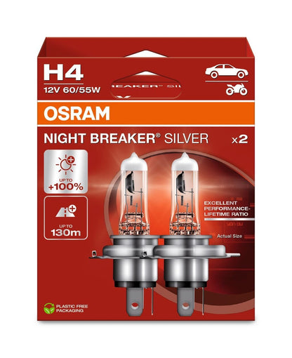 OSRAM NIGHT BREAKER SILVER H4 - Carlevel AB - Fordon och delar > Fordonstillbehör