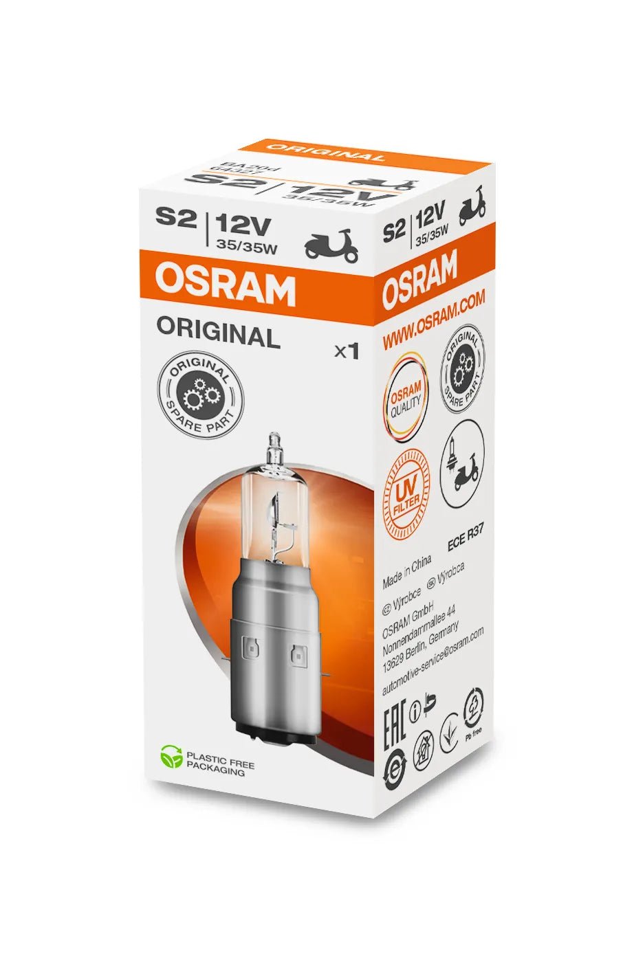 OSRAM ORIGINAL LINE – S2 – 12 V – 3535 W - Carlevel AB - Fordon och delar > Fordonstillbehör