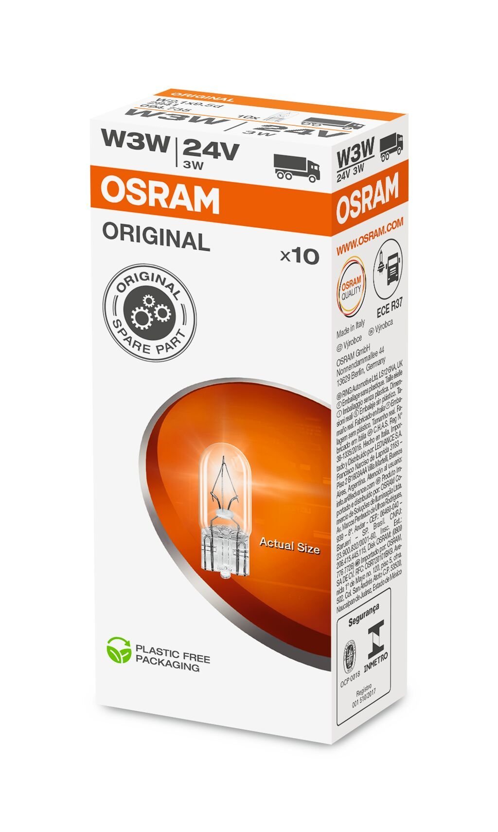 OSRAM ORIGINAL – WEDGE BASE – 3W – 24V – W2.1x9.5d - Carlevel AB - Fordon och delar > Fordonstillbehör