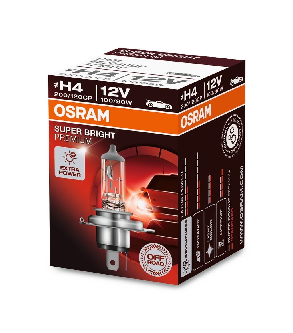 OSRAM SUPER BRIGHT PREMIUM – SUPER BRIGHT – Off – road H4 – P4 - Carlevel AB - Fordon och delar > Fordonstillbehör