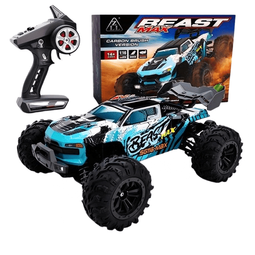 RC Bil BEAST MAX 4WD – Fjärrstyrd Terrängbil med LED & Borstlös Motor - Carlevel - 