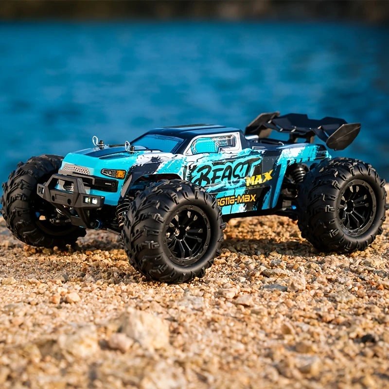 BEAST MAX RC Bil 70 km/h – 4WD Radiostyrd Terrängbil med Borstlos Motor – närbild detaljer | Carlevel