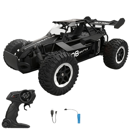 RC Bil – Radiostyrd Terrängbil med Blinkande Ljus & 2.4 GHz Fjärrkontroll – produktbild framifrån | Carlevel