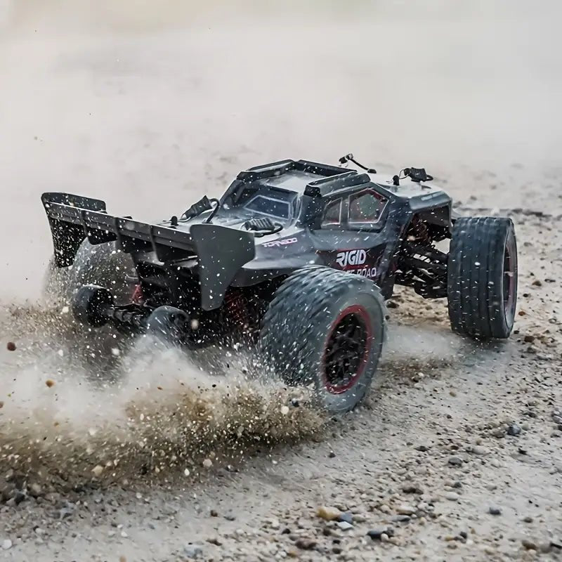 RC terrängracingbil 80 km/h LED 4WD uppladdningsbar – grön/svart – produktvy från sidan | Carlevel