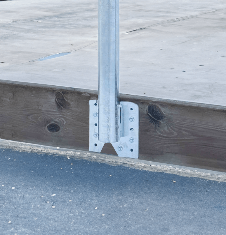 Stolpfäste Ø60 mm plank & fasad 550 mm – S-Line – produktbild framifrån | S-Line