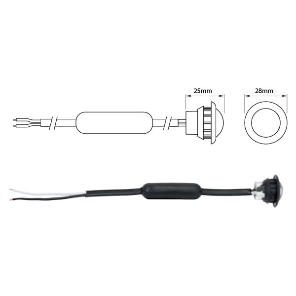 Rund Sidomarkering 28mm 2PIN - Carlevel AB - Fordon och delar > Fordonstillbehör