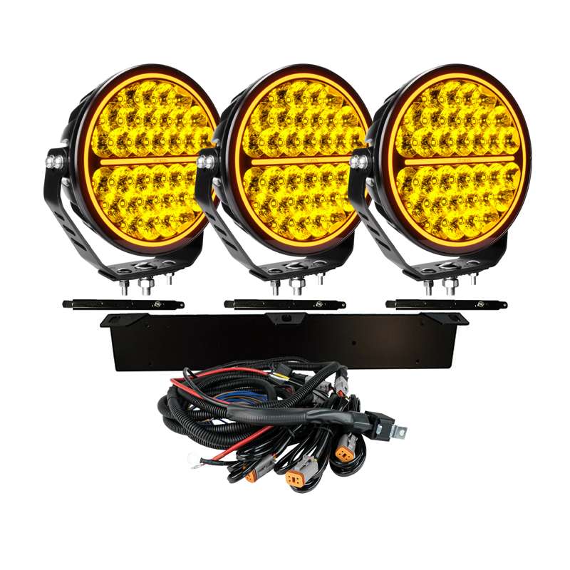Siberia BR 9″ LED Extraljuskit 3 - pack – Gul lins – Strands - Carlevel - 