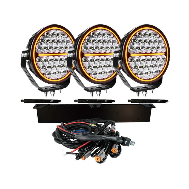 Siberia NR 9″ LED Extraljuskit 3 - pack – Klar lins – Strands - Carlevel - 