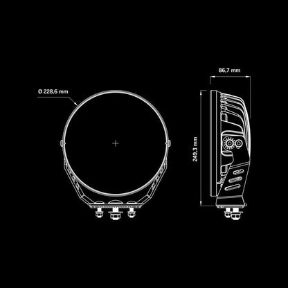 Siberia NRS LED-ramp 9" – 11820 lm – Long Distance Beam vit – förpackning och innehåll | Carlevel